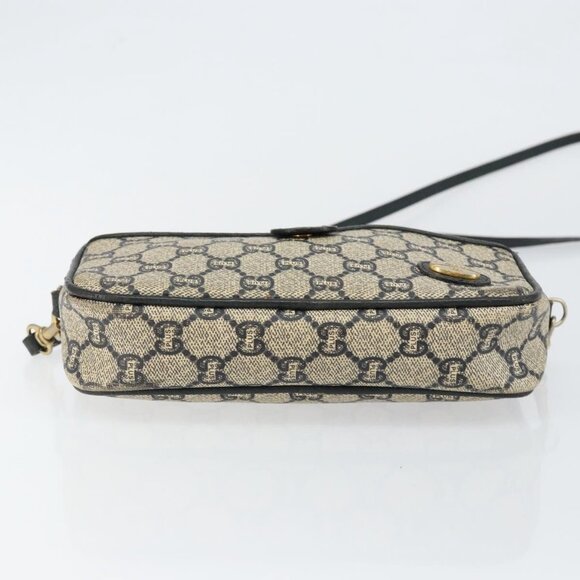 Authentic GUCCI GG Plus Supreme Shoulder Bag PVC Navy Gold - Picture 16 of 16